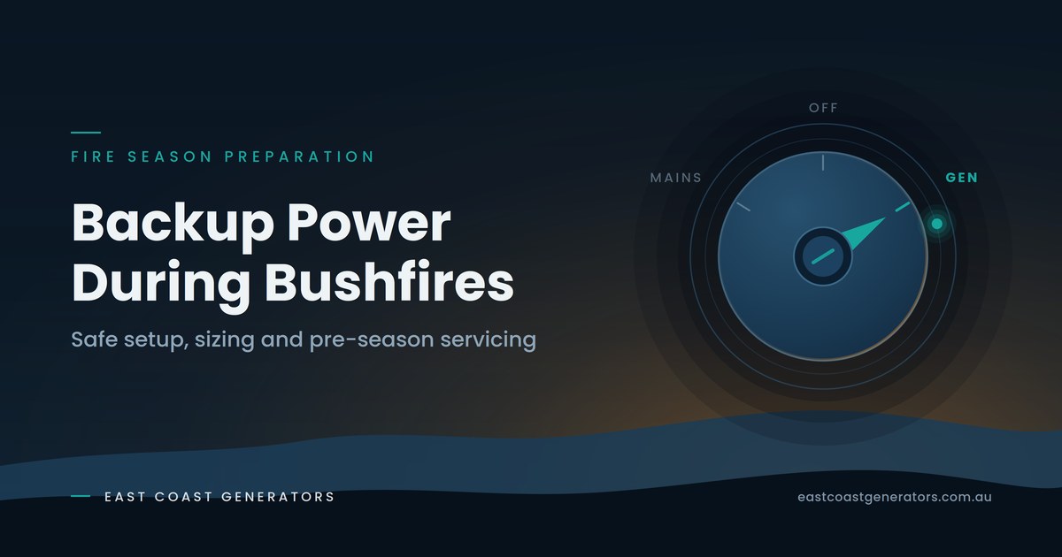 Backup Power During Bushfires: Generator Safety & Setup